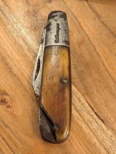 Vintage 2 Blade Cattaraugus 2159 Cutlery Co Bone Handle Jack Knife 