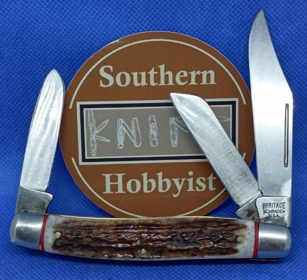 Schrade 8OT Stockman repaired with new Main blade and Elk antler handles