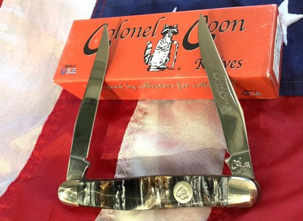Colonel Coon (by Queen) Muskrat Pocket Knife w/ Nice M Prater Synthetic Handles -NOS & 1 of 250 Colonel Coon (by Queen) Muskrat Pocket Knife w/ Nice M Prater Synthetic Handles -NOS & 1 of 250