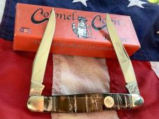 Colonel Coon (by Queen) Muskrat Pocket Knife w/ Nice M Prater Synthetic Handles -NOS & 1 of 250