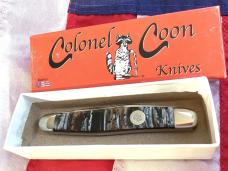 Colonel Coon (by Queen) Muskrat Pocket Knife w/ Nice M Prater Synthetic Handles -NOS & 1 of 250