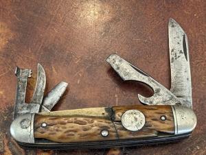 Pre-WWII Remington U.M.C. Antique Boy Scouts of America Official Scout Knife Brown Bone 3333