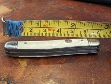 1956-1988 Vintage Imperial 2 Black Serpentine Pearl Handle Jack Knife 