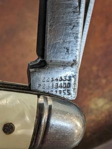 1956-1988 Vintage Imperial 2 Black Serpentine Pearl Handle Jack Knife 