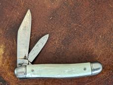 1956-1988 Vintage Imperial 2 Black Serpentine Pearl Handle Jack Knife 