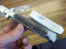 A. G. A. Campolin Maniago, Italy Maltese Cross Bayonet 9 Incher Lockback W/Genuine Stag/Antler NIB