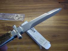 A. G. A. Campolin Maniago, Italy Maltese Cross Bayonet 9 Incher Lockback W/Genuine Stag/Antler NIB