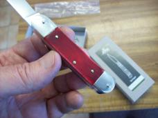 Hubertus Knife Solingen, Germany Small 08 Rare Red Smooth Bone 5 3/4 " Open Lilyput NIB