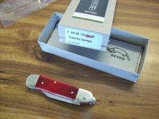 Hubertus Knife Solingen, Germany Small 08 Rare Red Smooth Bone 5 3/4 " Open Lilyput NIB
