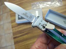 Hubertus Knife Shellpuller Patronenzieher Solingen Germany Rare Green Bone Large Size 11 UNUSED NIB.