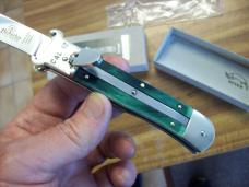 Hubertus Knife Shellpuller Patronenzieher Solingen Germany Rare Green Bone Large Size 11 UNUSED NIB.