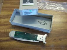 Hubertus Knife Shellpuller Patronenzieher Solingen Germany Rare Green Bone Large Size 11 UNUSED NIB.