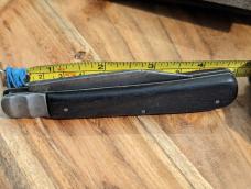 Antique Single Blade Dark Wood Handle Pinched Bolster Pocket Knife - Unmarked