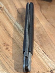 Antique Single Blade Dark Wood Handle Pinched Bolster Pocket Knife - Unmarked