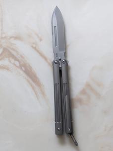 Prometheus SPD Invictus-Balisong Titanium (3.75" Bead Blast/Satin)