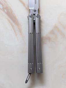 Prometheus SPD Invictus-Balisong Titanium (3.75" Bead Blast/Satin)