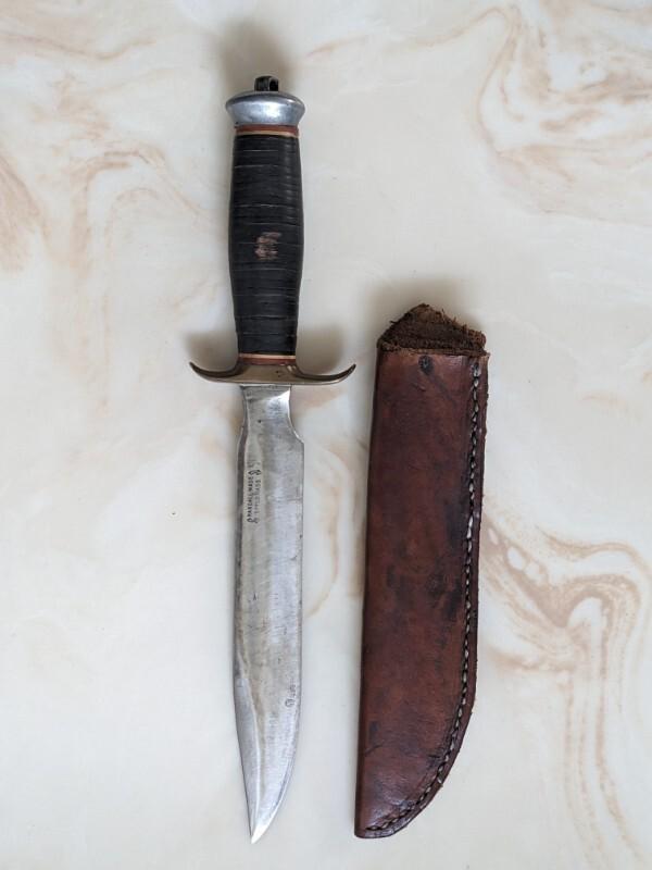Very Rare Randall Made Knife Made in Springfield Mass WW2 Fighter Leather handle Very Rare Randall Made Knife Made in Springfield Mass WW2 Fighter Leather handle