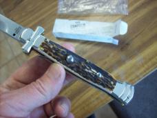 A. G. A. Campolin Maniago, Italy Maltese Cross Bayonet 9 Incher Lockback W/Genuine Stag/Antler NIB
