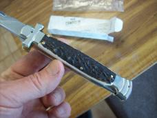 A. G. A. Campolin Maniago, Italy Maltese Cross Bayonet 9 Incher Lockback W/Genuine Stag/Antler NIB