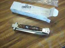 A. G. A. Campolin Maniago, Italy Maltese Cross Bayonet 9 Incher Lockback W/Genuine Stag/Antler NIB