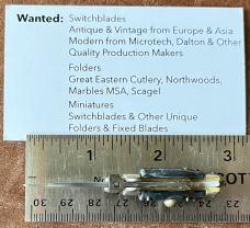 Mini Keychain Switchblade Knife, Older Style, Double Stamp INOX over ITALY, Unused