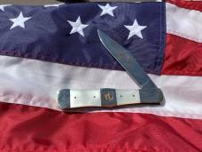 1985 Ka-Bar Folding Hunter Knife (mdl# 6295) with Mother of Pearll Handles -NOS & NM
