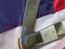 1985 Ka-Bar Folding Hunter Knife (mdl# 6295) with Mother of Pearll Handles -NOS & NM