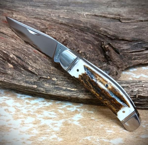 NIB RoseCraft Blades Red Deer Stag Stinking Creek Sowbelly RCT023-STG D2 Modified Clip Point