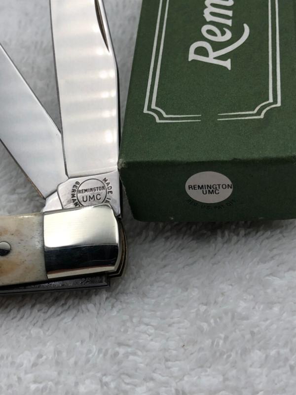 Attention Remington Collectors! Vintage German Stag Remington 2 Blade Trapper