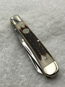 Attention Remington Collectors! Vintage German Stag Remington 2 Blade Trapper