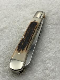 Attention Remington Collectors! Vintage German Stag Remington 2 Blade Trapper