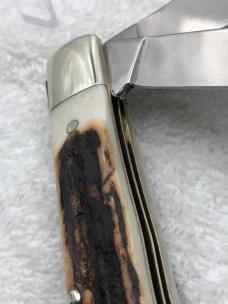 Attention Remington Collectors! Vintage German Stag Remington 2 Blade Trapper