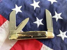 Hen & Rooster -Bertram Cutlery Large Coon Hunter Congress w/ Sweet Stag Handles