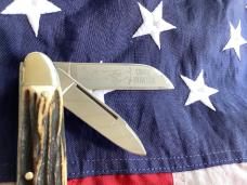 Hen & Rooster -Bertram Cutlery Large Coon Hunter Congress w/ Sweet Stag Handles