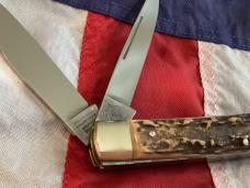 Hand Made Bulldog Brand 4 & 1/8” Trapper Jack (1 of 192 -Buckeye Special) w Gnarly Stag Handles -NOS