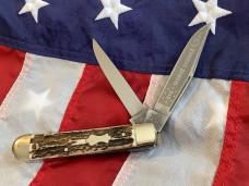 Hand Made Bulldog Brand 4 & 1/8” Trapper Jack (1 of 192 -Buckeye Special) w Gnarly Stag Handles -NOS