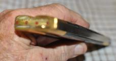Butterfly/Balisong Knife Gigantic 7 3/4" Closed 14" Open 1 1/4" Spear Point Swedged Blade Mint Old