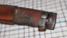 Cattaraugus Chrome Plated Chrome Vanadium Hunting Knife With Original Sheath Aluminum Pommel