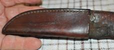Cattaraugus Chrome Plated Chrome Vanadium Hunting Knife With Original Sheath Aluminum Pommel