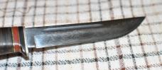Cattaraugus Chrome Plated Chrome Vanadium Hunting Knife With Original Sheath Aluminum Pommel