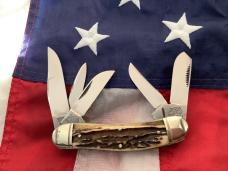 1st Gen 1984 Bulldog Brand “Our Best” S&D 5 Blade Sowbelly Stockman w Super Stag Handles -NOS & M/NM
