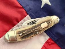 1st Gen 1984 Bulldog Brand “Our Best” S&D 5 Blade Sowbelly Stockman w Super Stag Handles -NOS & M/NM