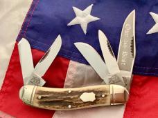 1st Gen 1984 Bulldog Brand “Our Best” S&D 5 Blade Sowbelly Stockman w Super Stag Handles -NOS & M/NM