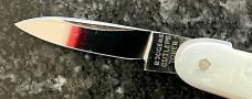 Beautiful Antique Rodgers Cutlers Vest Pocket Knife, Mother Of Pearl, Sheffield England