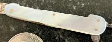 Beautiful Antique Rodgers Cutlers Vest Pocket Knife, Mother Of Pearl, Sheffield England