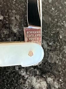 Beautiful Antique Rodgers Cutlers Vest Pocket Knife, Mother Of Pearl, Sheffield England
