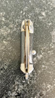 Bambi Mini Keychain Switchblade Knife, Black Handle, Made By Farfalli In Italy, Unused