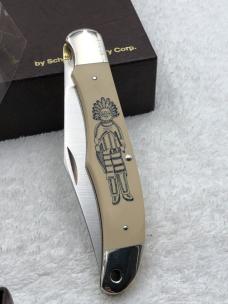 Schrade Cutlery Corp Vintage Limited Edition Kachina Scrimshaw 1 Lock Blade