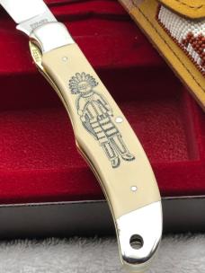 Schrade Cutlery Corp Vintage Limited Edition Kachina Scrimshaw 1 Lock Blade