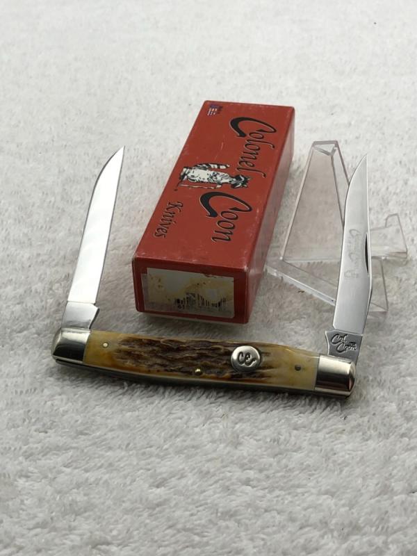 Colonel Coon 2 Blade Stag Muskrat 1 of 200 New In Box Made In USA